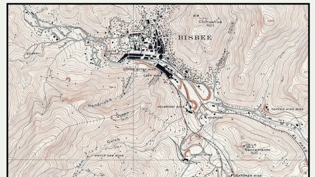 1902 Map of Bisbee Cochise County Arizona