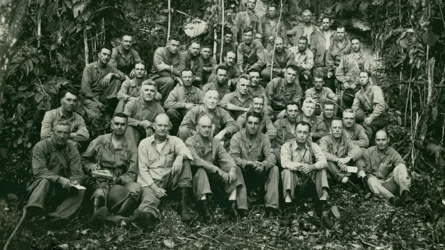 Members of the 1st Division staff on Guadalcanal, August 1942.
