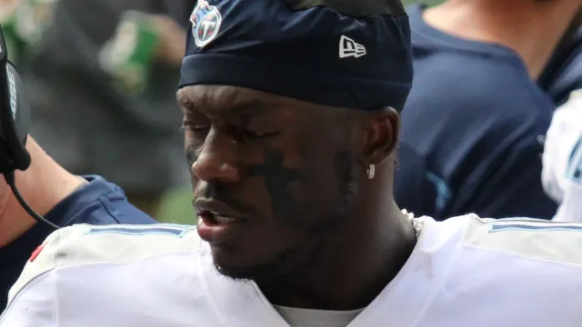 A.J. Brown with the Tennessee Titans on September 19, 2021 (at Seattle Seahawks)