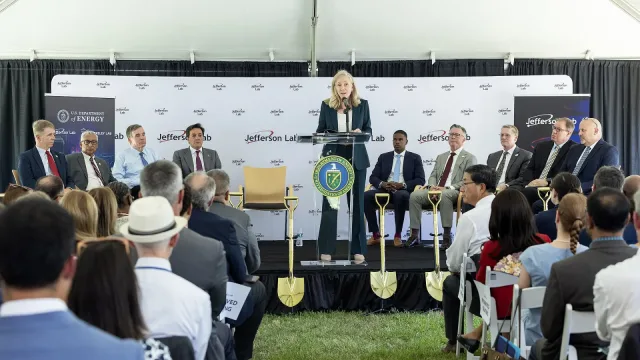 Abigail Spanberger at JLDC Groundbreaking Event