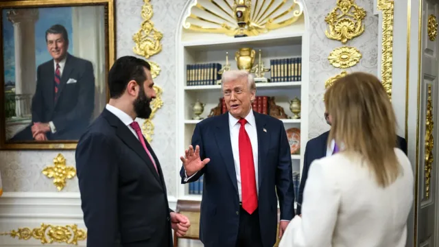Ahmed al-Sharaa with U.S. President Donald Trump at the White House