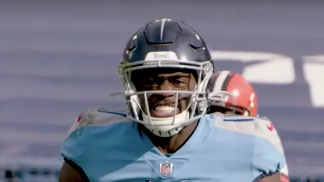 Tennessee Titans wide receiver, A. J. Brown, playing against the Cleveland Browns on December 6, 2020.