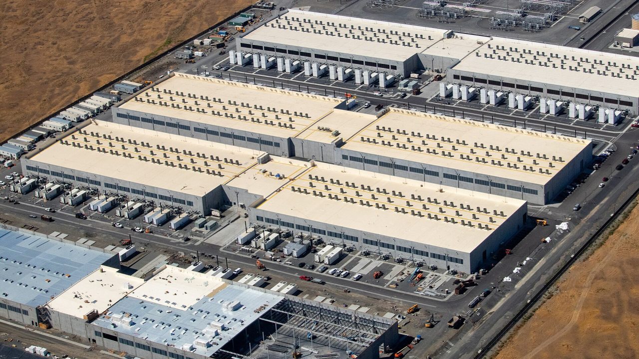 Amazon Web Services data center buildings in eastern Oregon.