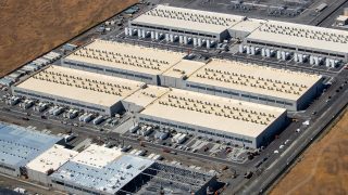 Amazon Web Services data center buildings in eastern Oregon.