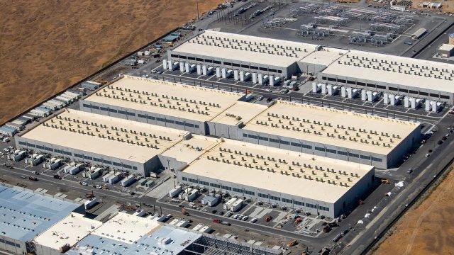 Amazon Web Services data center buildings in eastern Oregon.