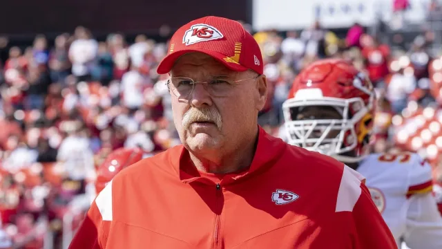 Andy Reid as coach of the Kansas City Chiefs at a game at FedExField in 2021.