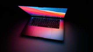 An Apple MacBook Pro laptop.