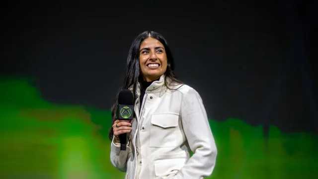 Asha Sharma CEO of XBOX speaking at XBOX Showcase in Los Angeles 2026