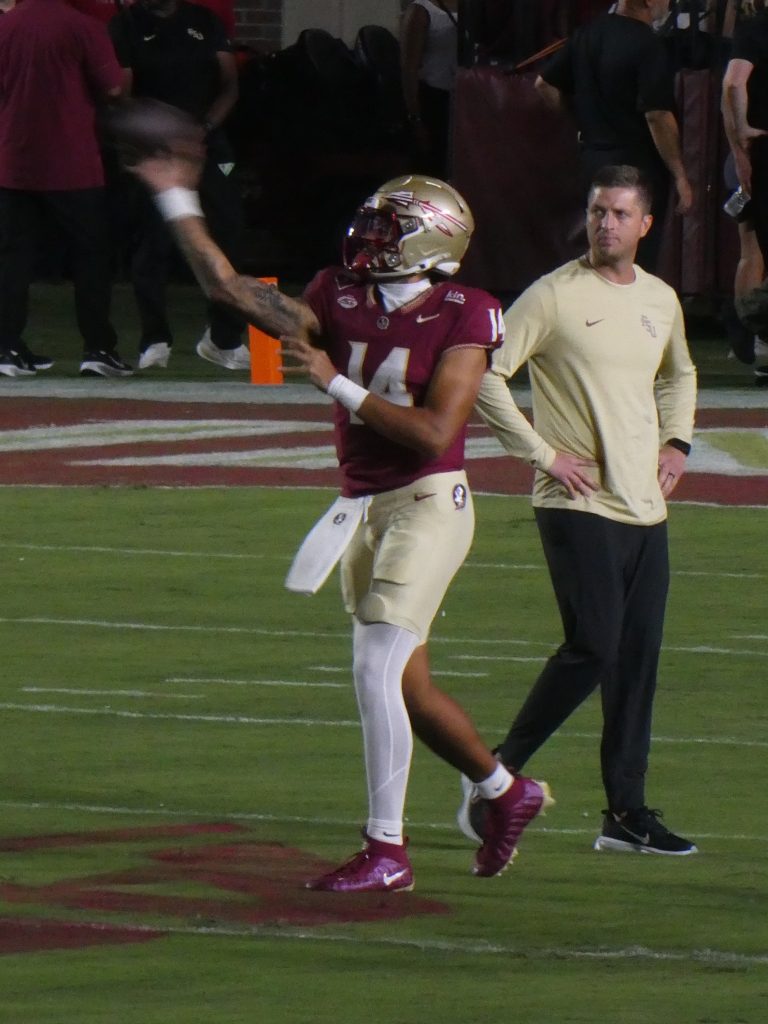 Florida State Seminoles quarterback Ashton Daniels before the game against SMU (Sep 7, 2026)