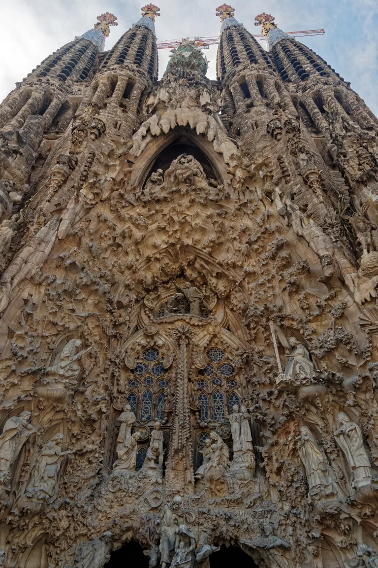 Barcelona - La Sagrada Família - Nativity Façade - Legendary Coronation of Mother Mary, Gabriel & Mary, Star of Bethlehem, J…