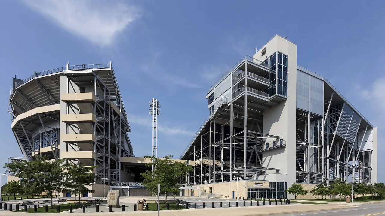 Beaver Stadium from the east at Pennsylvania State University, State College, Pennsylvania, USA