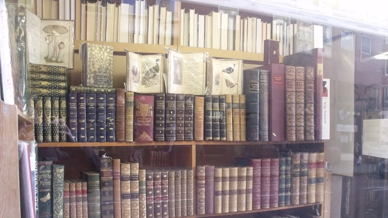 Books in a bookshop - Charing Cross Road, London