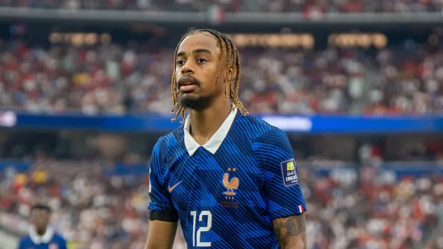 Bradley Barcola during France v Spain at the 2026 FIFA World Cup