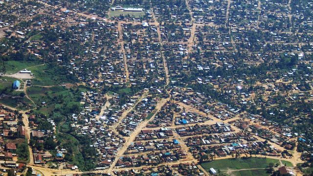 An aerial view of Bunia, in northeastern Congo.