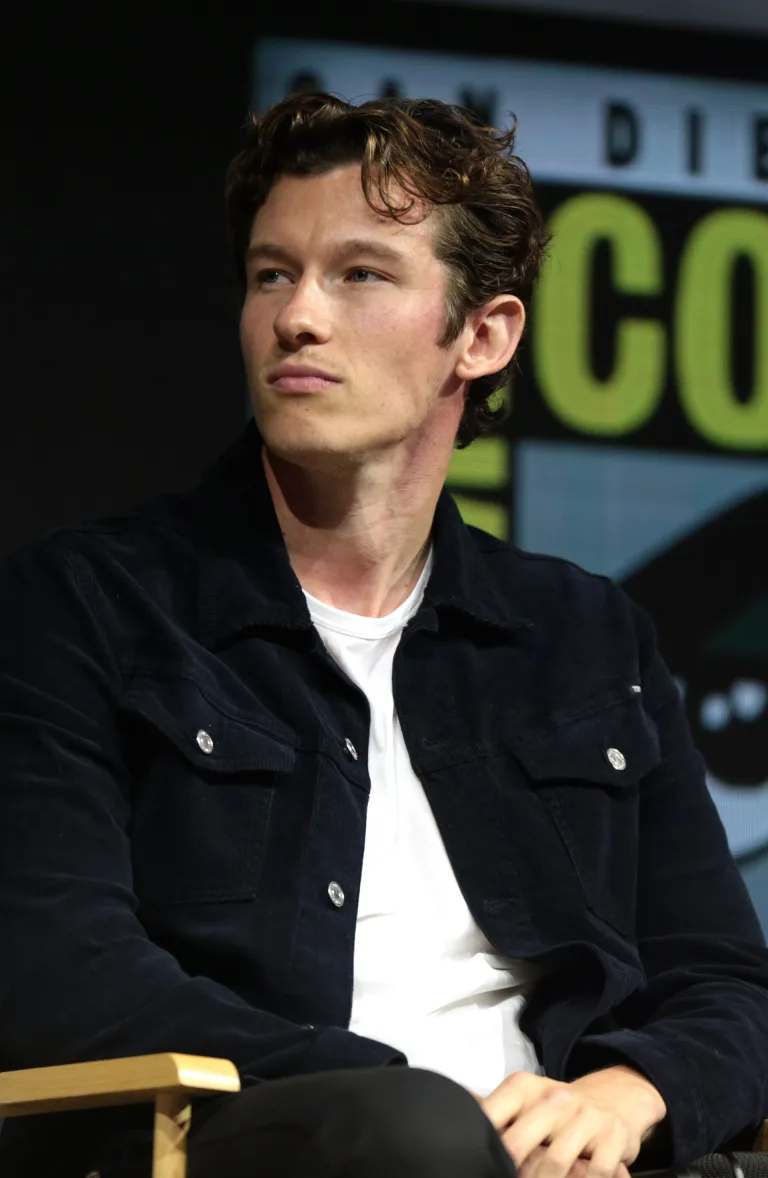Callum Turner speaking at the 2018 San Diego Comic-Con International in San Diego, California.