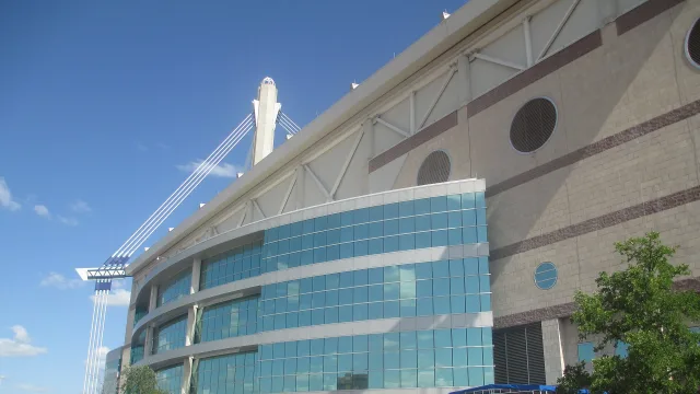 Closeup of The Alamodome, San Antonio, TX