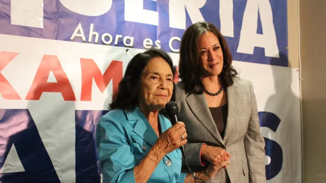 Dolores Huerta and Kamala Harris