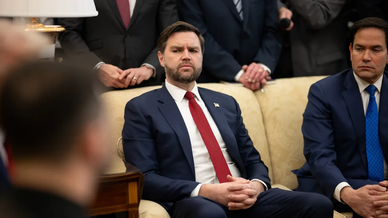 President Donald Trump greets President Volodymyr Zelenskyy of Ukraine, Friday, February 28, 2025, in the West Wing Lobby.