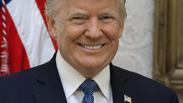President Donald Trump poses for his official portrait at The White House, in Washington, D.C., on Friday, October 6, 2017.