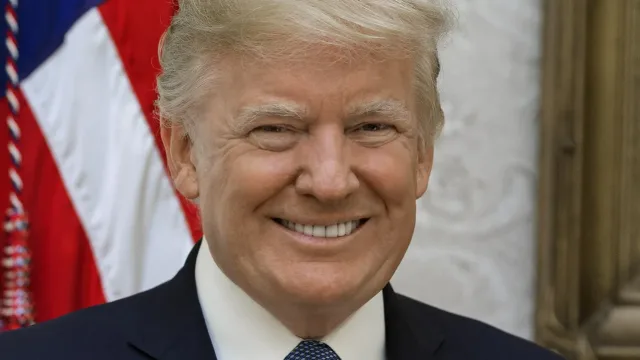President Donald Trump poses for his official portrait at The White House, in Washington, D.C., on Friday, October 6, 2017.