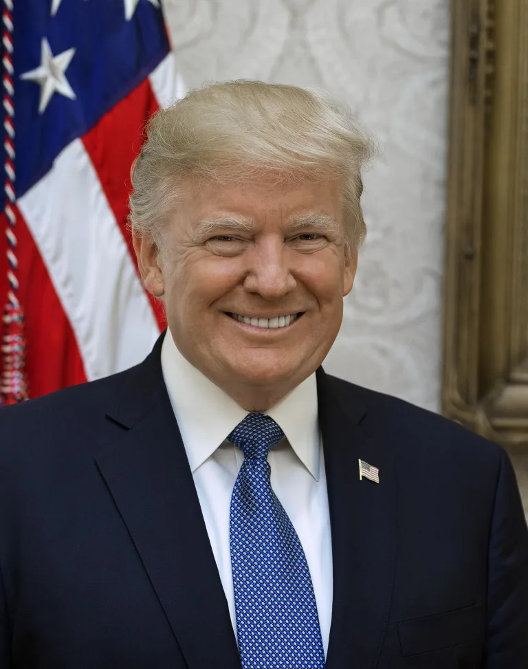 President Donald Trump poses for his official portrait at The White House, in Washington, D.C., on Friday, October 6, 2017.