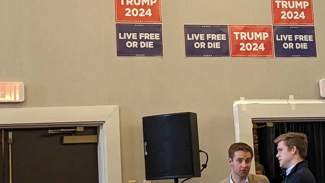Donald Trump rally at Grappone Conference Center in Concord, New Hampshire.