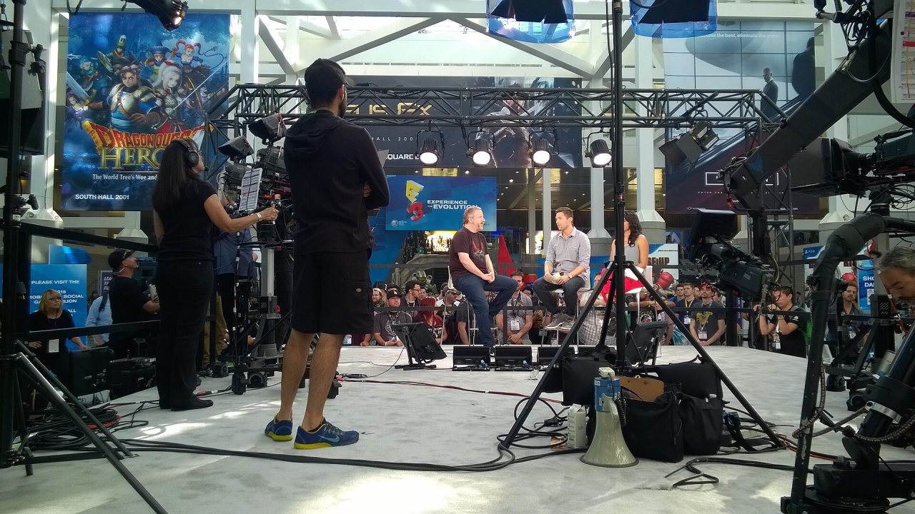 Rod Fergusson discussing Gears of War Ultimate Edition at the 2015 E3 Expo, Los Angeles Convention Center.
