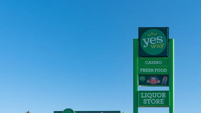 A Yes Way gas station in Fort Pierre, South Dakota.