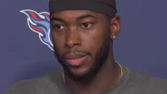 Tennessee Titans RB Hassan Haskins being interviewed