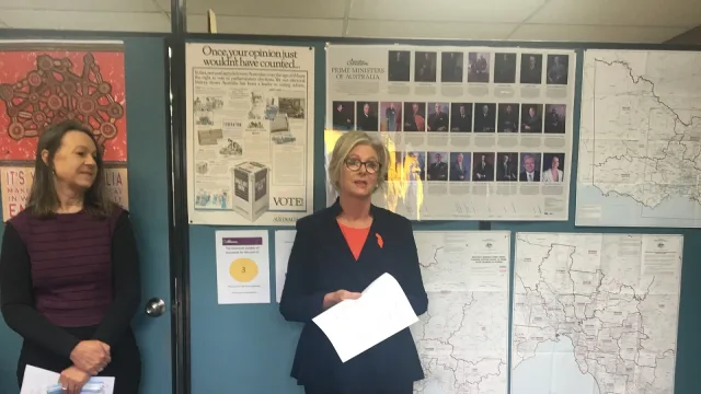 Helen Haines speaking at Indi results declaration — June 2022