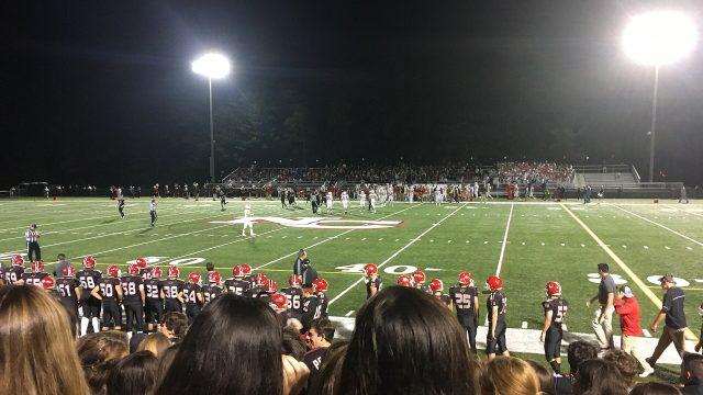 Football game at New Canaan High School