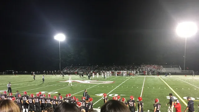 Football game at New Canaan High School