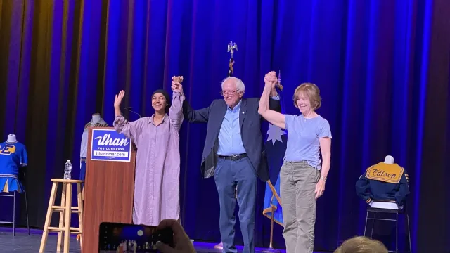 8.3.2024 - Ilhan Omar Rally with Bernie Sanders and Tina Smith at Edison High School, Minneapolis