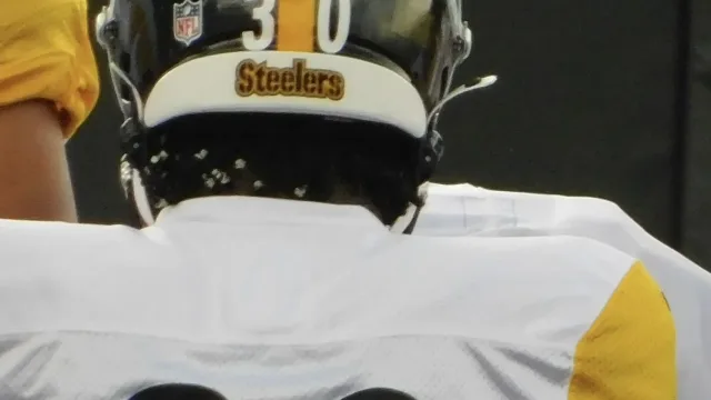 Jaylen Warren, Pittsburgh Steelers running back, during training camp on July 29, 2025
