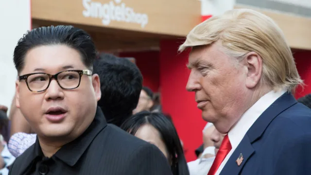 Kim Jong-un and Donald Trump impersonators