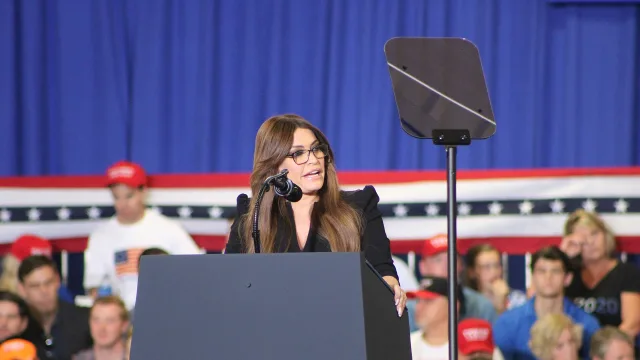Kimberly Guilfoyle at the Keep America Great rally in Fayetteville, NC on 9/9/2019