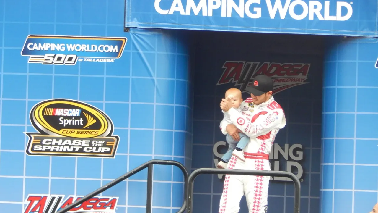 Kyle Larson being introduced to the crowd at Talladega Superspeedway
