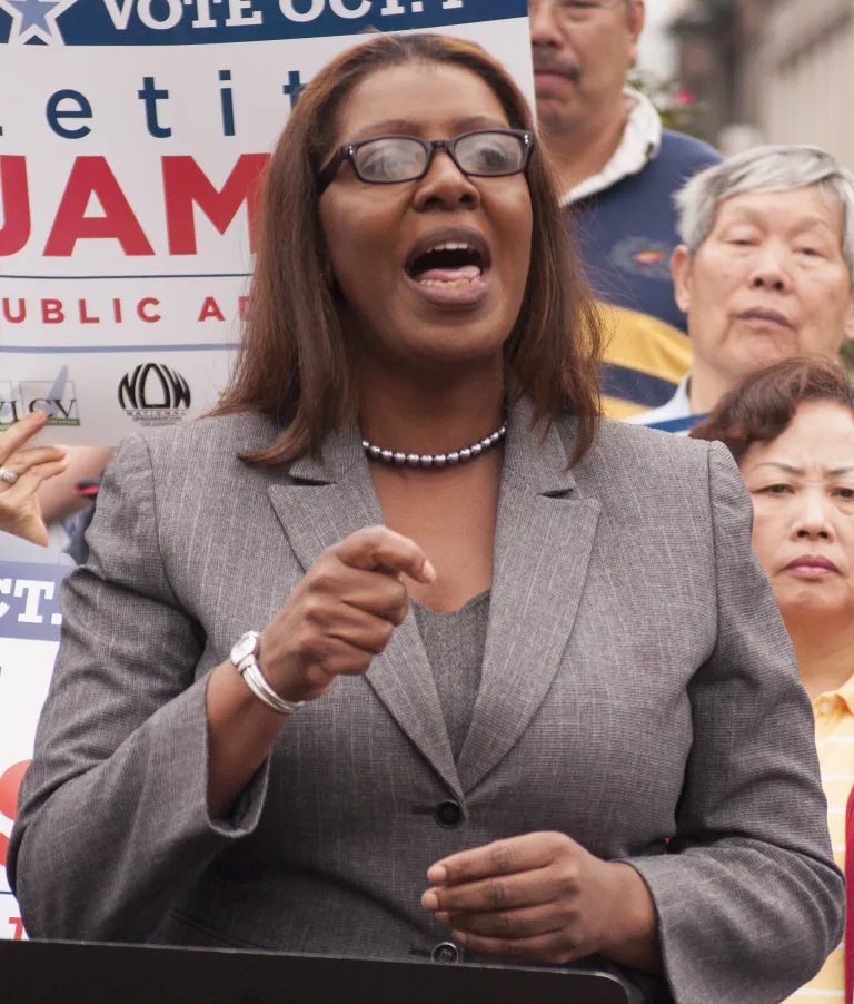 NYC Public Advocate candidate Letitia James at a rally, September 2013.