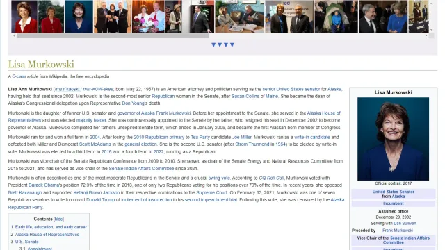 Screenshot of the View it! gallery for Lisa Murkowski