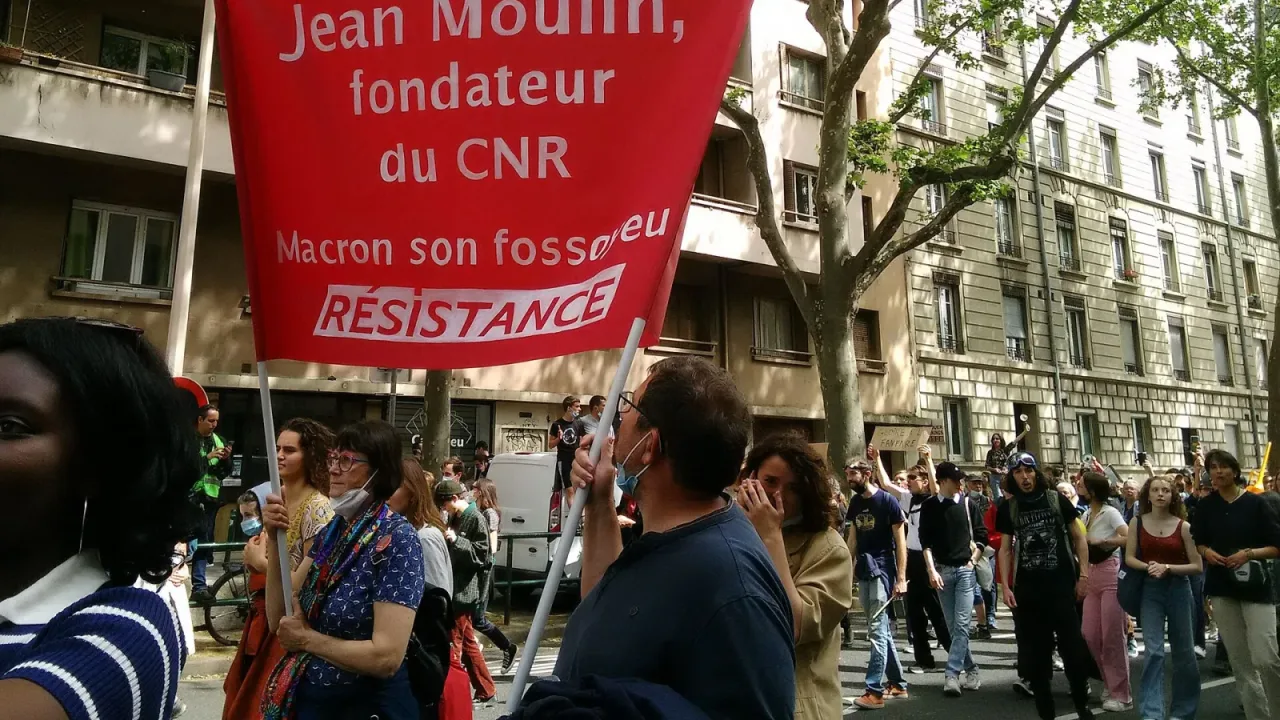 Manifestation contre la venue d'Emmanuel Macron au fort Montluc, Lyon (8 mai 2023) 10