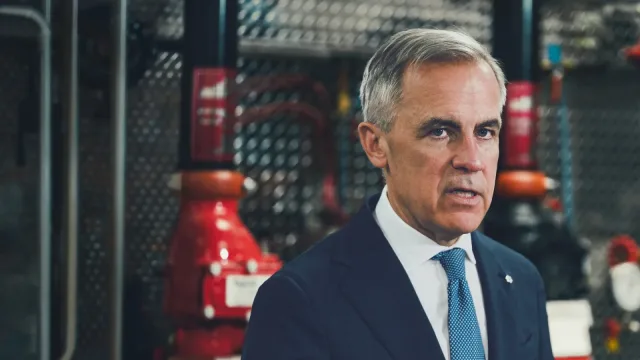 Mark Carney in Calgary after Canada–Alberta energy agreement, May 15 2026
