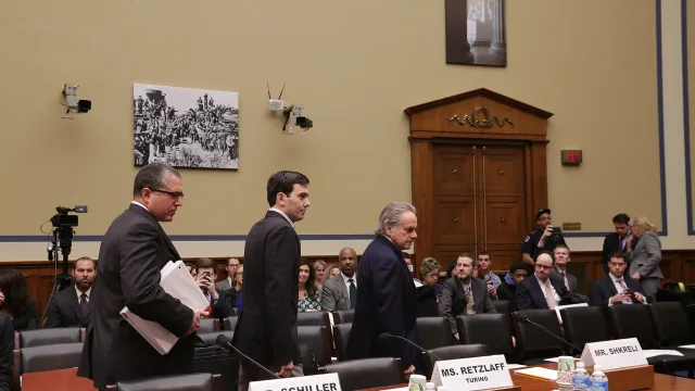 Martin Shkreli arrives to a hearing before the House Committee on Oversight and Government Reform, 2016