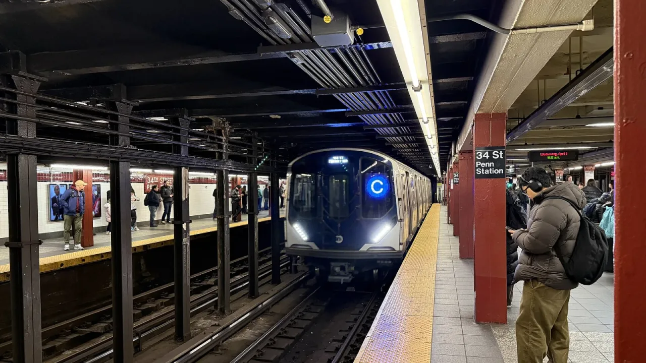 MTA New York City Subway uptown C train at 34th Street-Penn Station