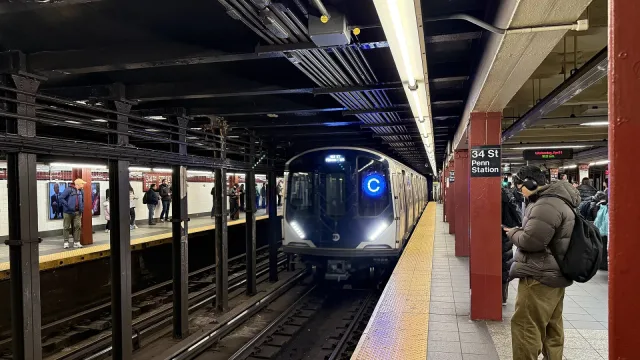 MTA New York City Subway uptown C train at 34th Street-Penn Station