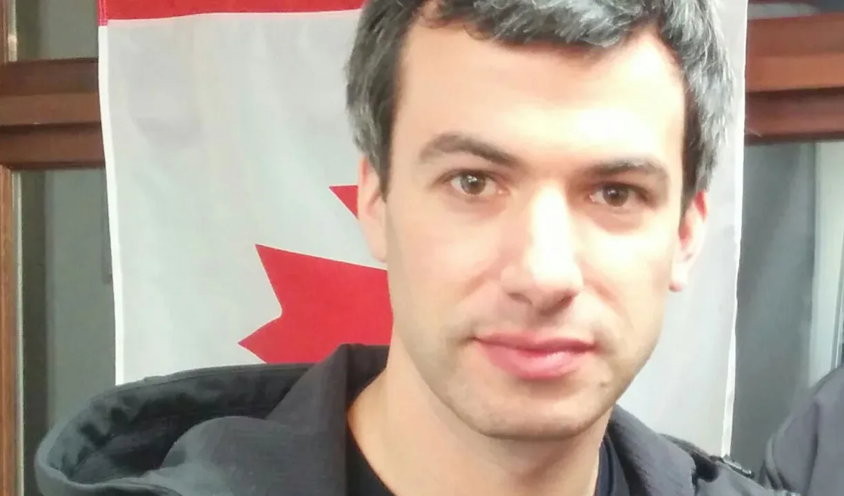 Nathan Fielder at a Summit Ice pop-up store in Vancouver, British Columbia on March 26, 2017
