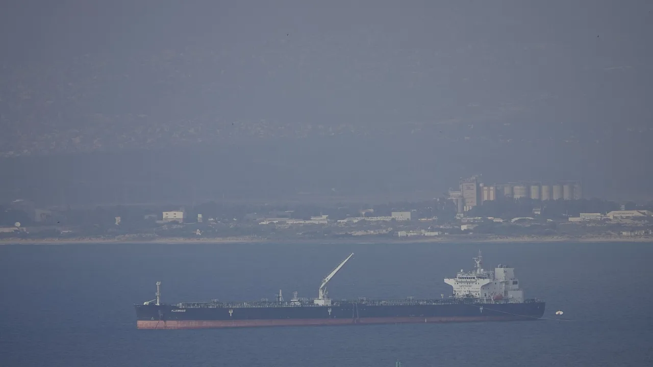 Oil tanker ship 'Alkinoos' (IMO 9792864) at the anchorage of the Port of Haifa, Israel