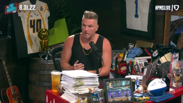 Host Pat McAfee on an episode of the The Pat McAfee Show released on August 31, 2022.