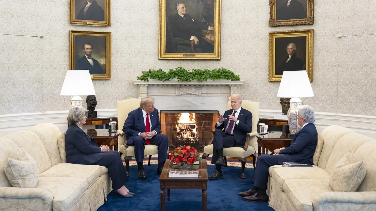 President Joe Biden meets with President-elect Donald Trump, Wednesday, November 13, 2024, in the Oval Office.