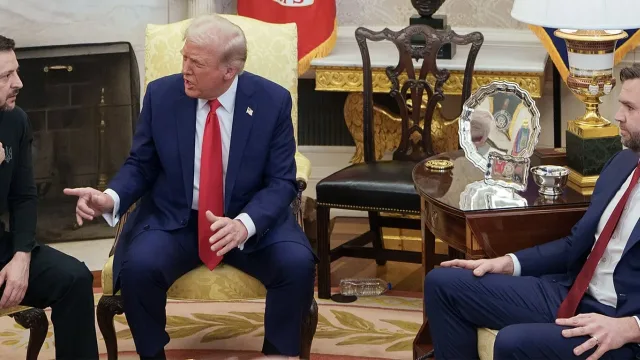 President Ukraine Zelenskyy, President USA Trump and JD Vance in Oval Office, Feb. 28, 2025