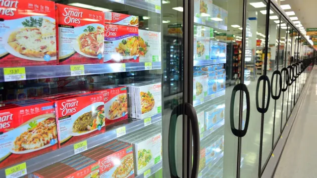 Refrigerators in supermarket
